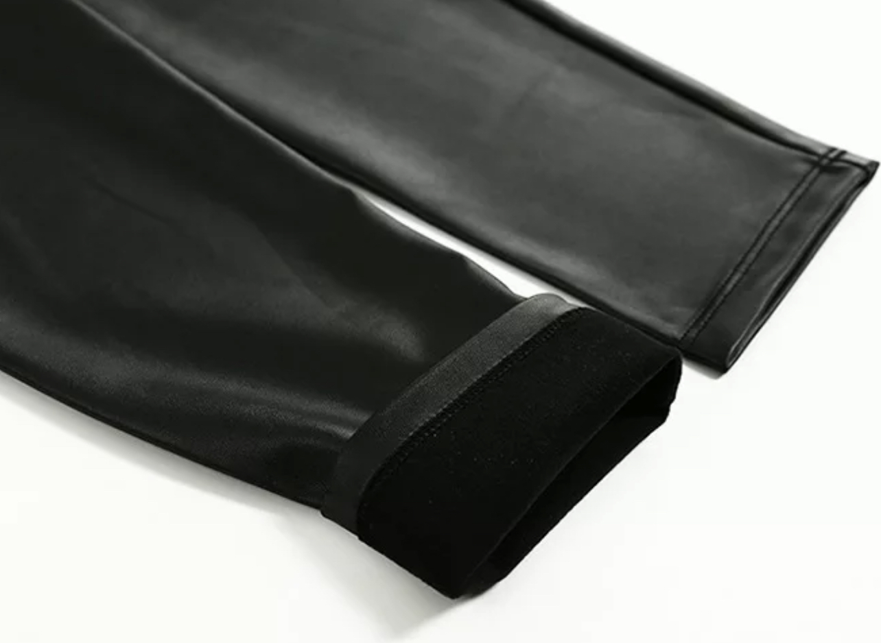 Leggins Cuero Gruesos Afelpados Malla Vinipiel Leggin Mallon de Mujer