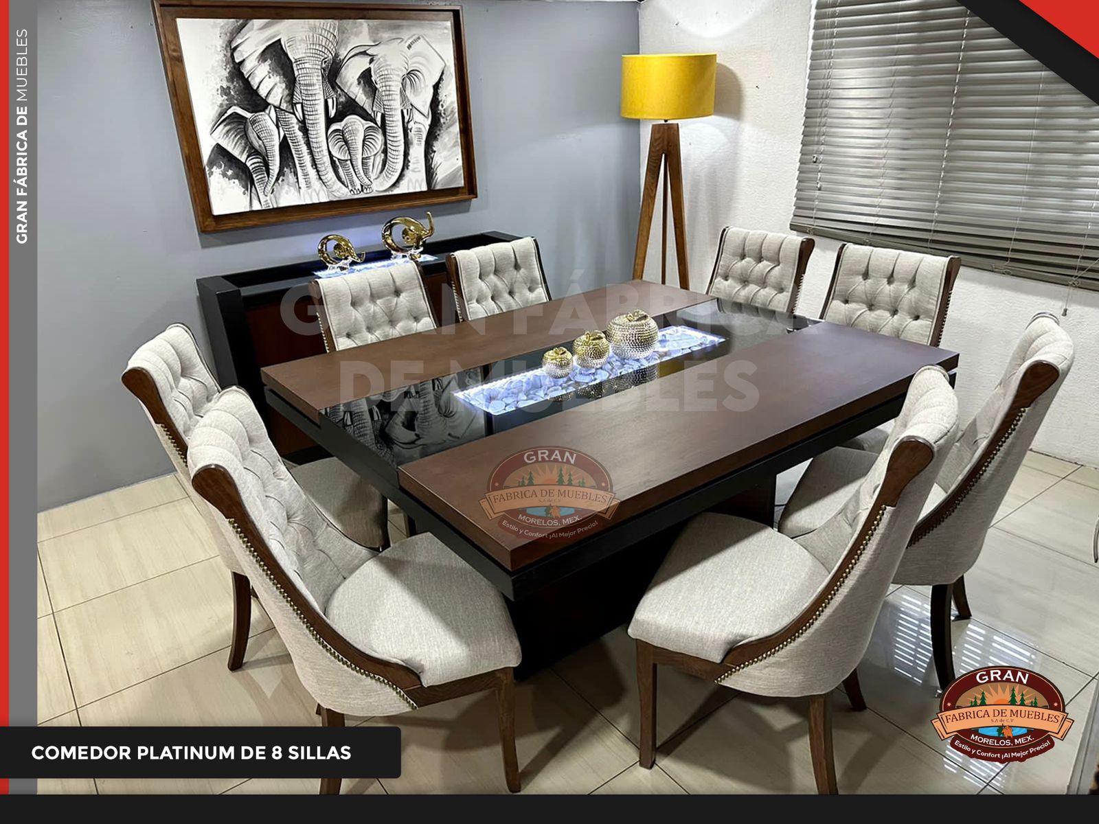 Comedor 8 Sillas Platino