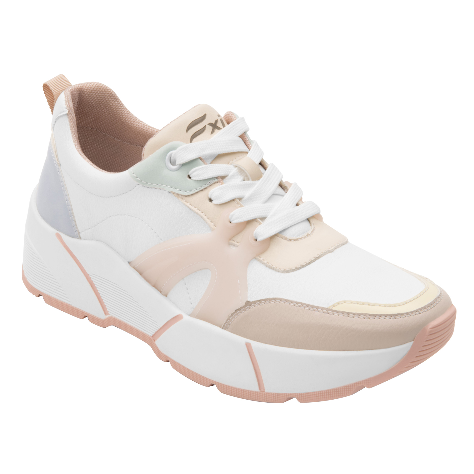 TENIS SNEAKER URBANO PLATAFORMA FLEXI FXI DAMA 116401 PASTEL