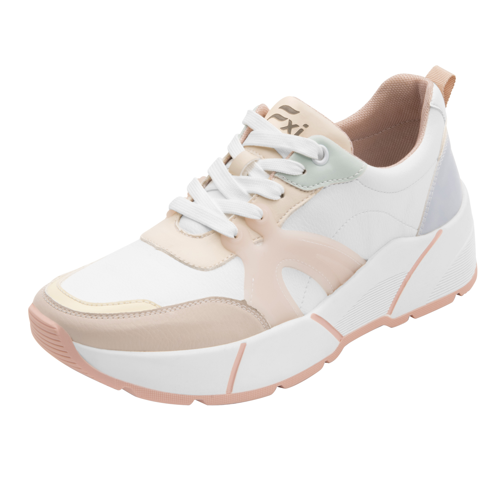 TENIS SNEAKER URBANO PLATAFORMA FLEXI FXI DAMA 116401 PASTEL