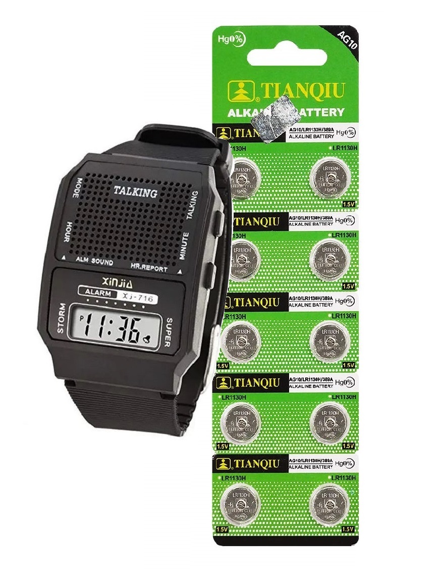 Reloj Talking Parlante Voz Español Habla Dice Hora Alarma +10 Pilas