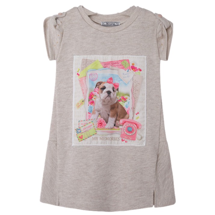 Vestido de niña manga corta con tachuelas para niña marca Mayoral