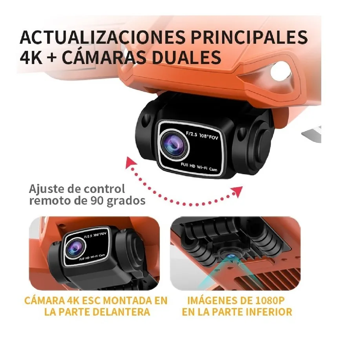 Mini Drones Profesionales Cámara Y 2 Baterías Eo Safe Imports Esi