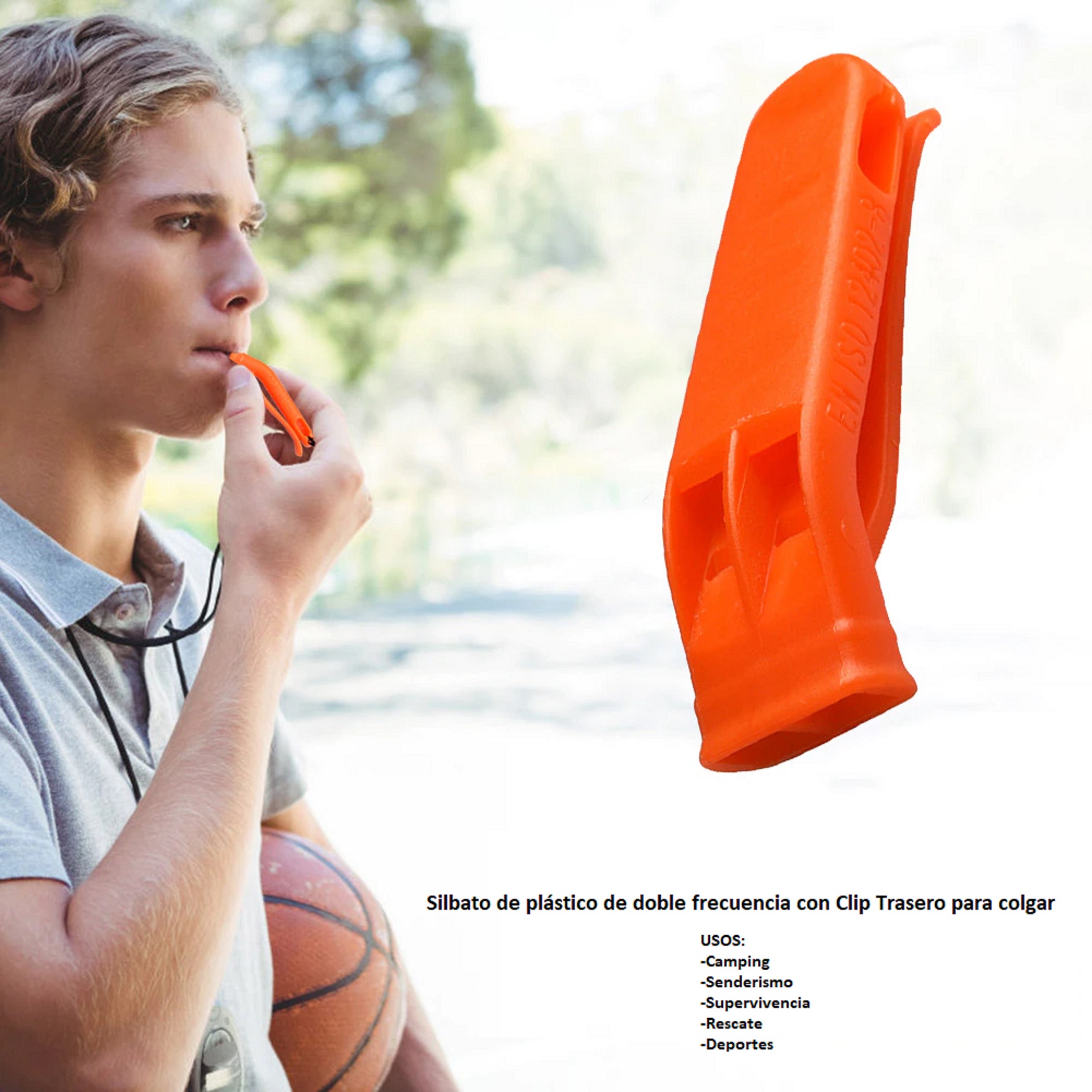 Pack 10 Silbatos Emergencia Auxilio Supervivencia Rescate sonido Fuerte