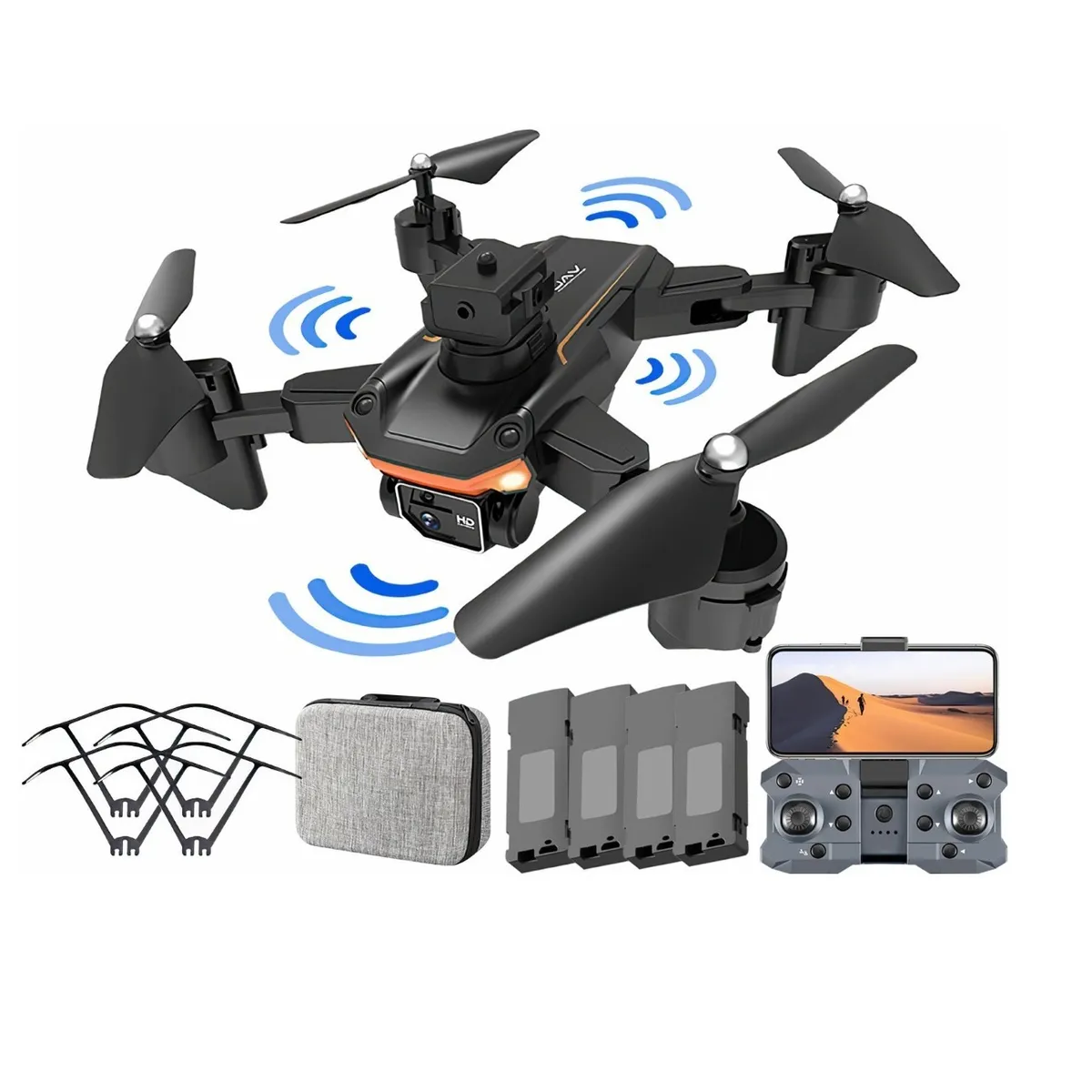 Mini Dron Con Cámara Hd 4 Baterías Y Caja De Presentación