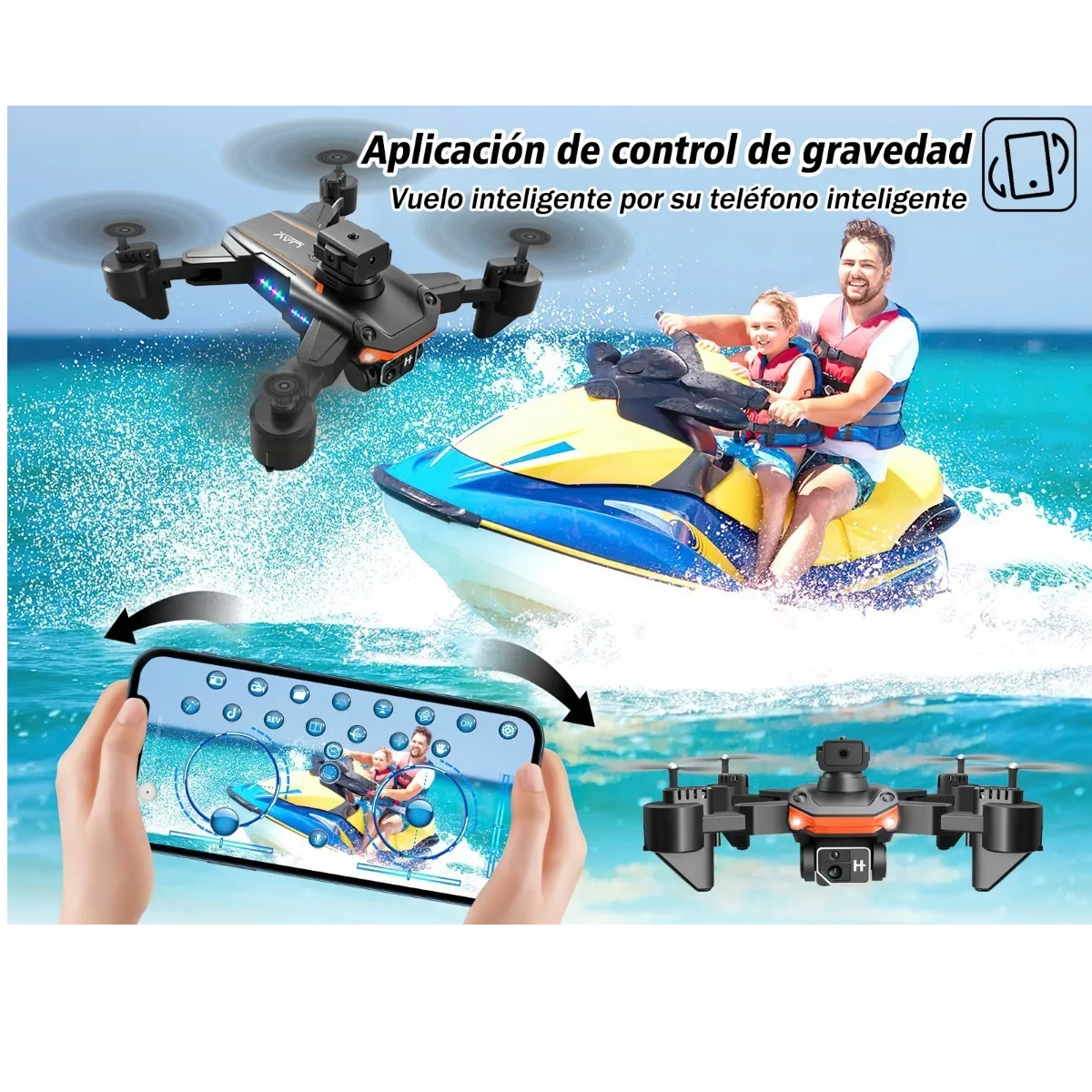 Mini Dron Con Cámara Hd 4 Baterías Y Caja De Presentación