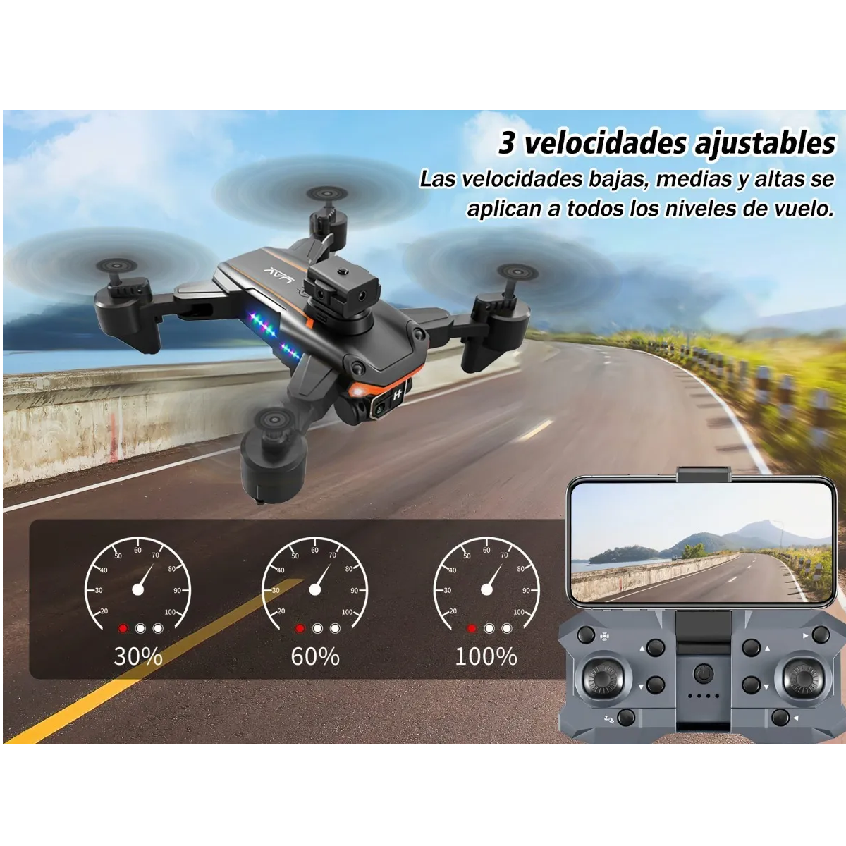 Mini Dron Con Cámara Hd 4 Baterías Y Caja De Presentación