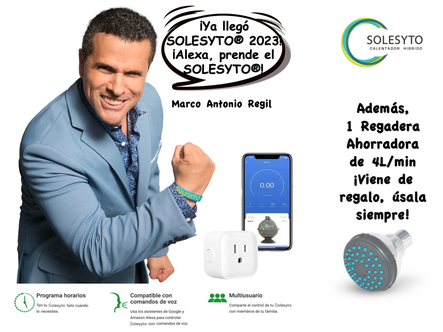 Calentador de agua solar y eléctrico SOLESYTO Hibrido Baja Presión 80 litros