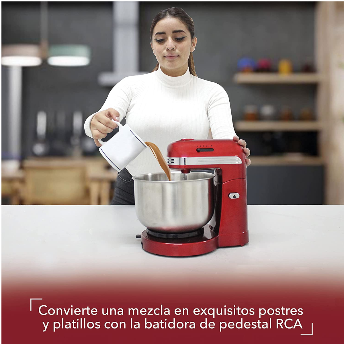 Batidora de Pedestal RCA RC-799R 5 Vel 3Lt 300W tazón Inox