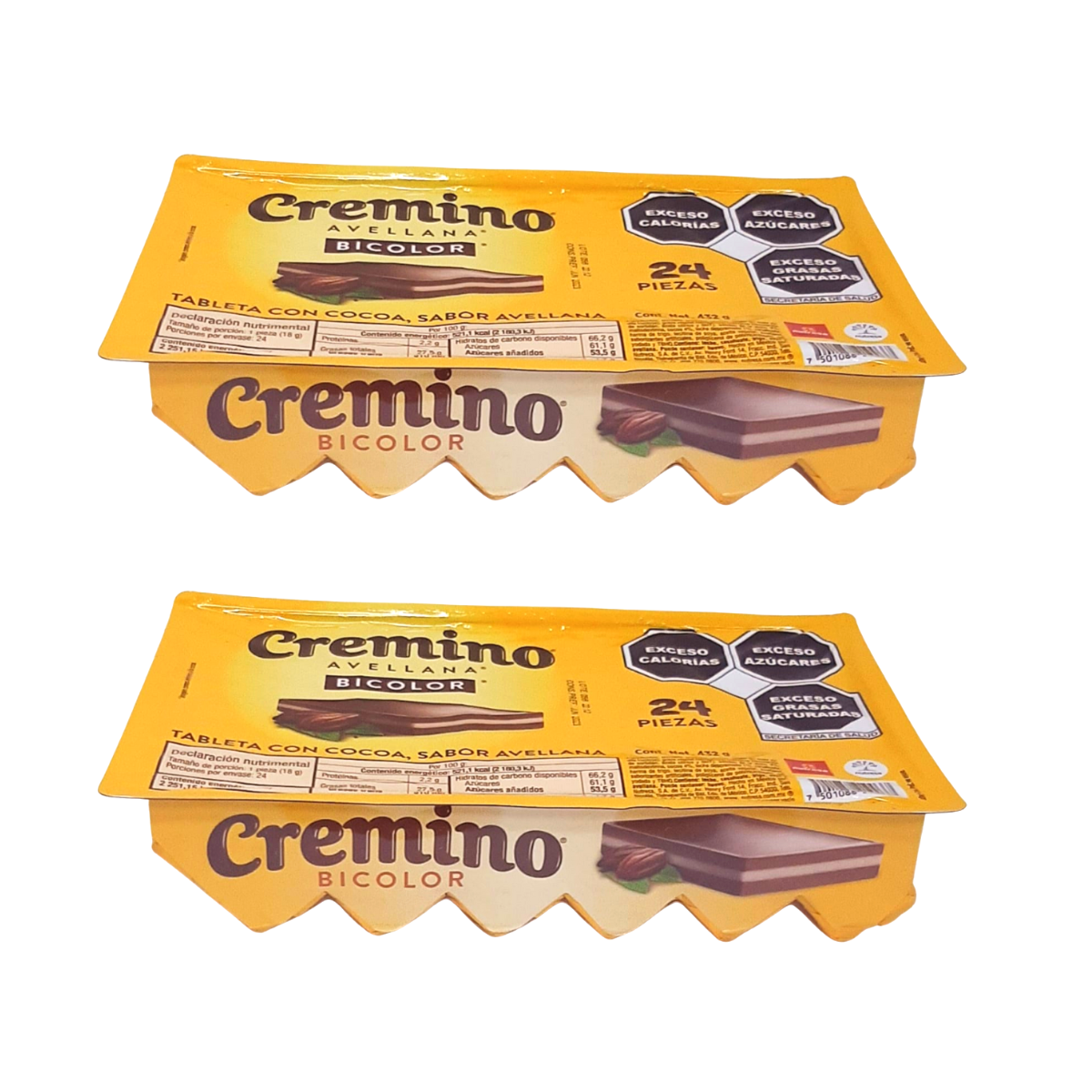 2 Pack - Chocolate Cremino Bicolor 24 Pieza