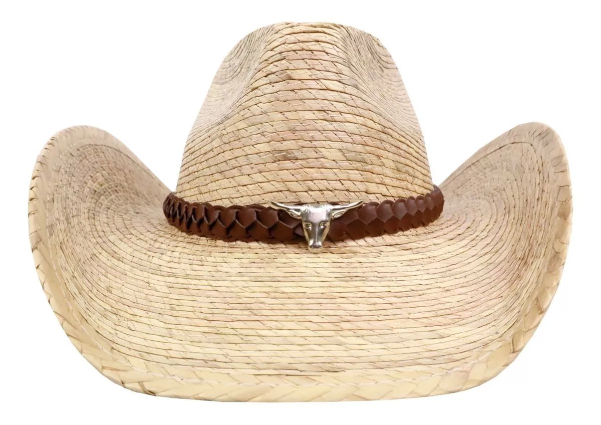 Sombrero Texana Trompo Palma Natural Tipo Sahuayo Taurino Fresco Y Ligero Para Niños Niñas Natural 226