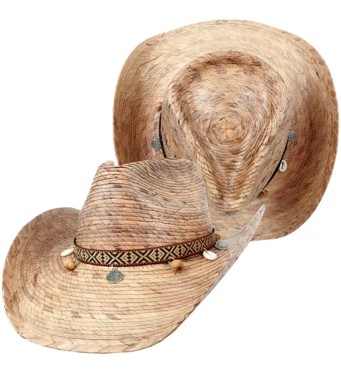 Sombrero Vaquero Trompo de Palma Natural Tipo Sahuayo Para Niños Y Niñas Fresco Y Ligero Quemado 27