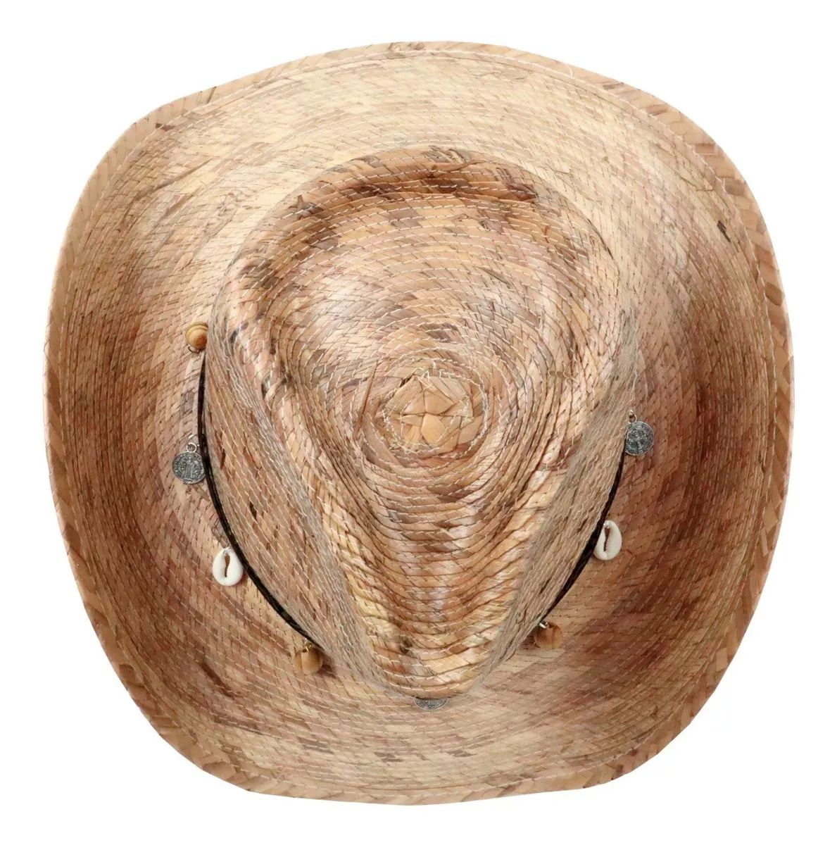 Sombrero Vaquero Trompo de Palma Natural Tipo Sahuayo Para Niños Y Niñas Fresco Y Ligero Quemado 27