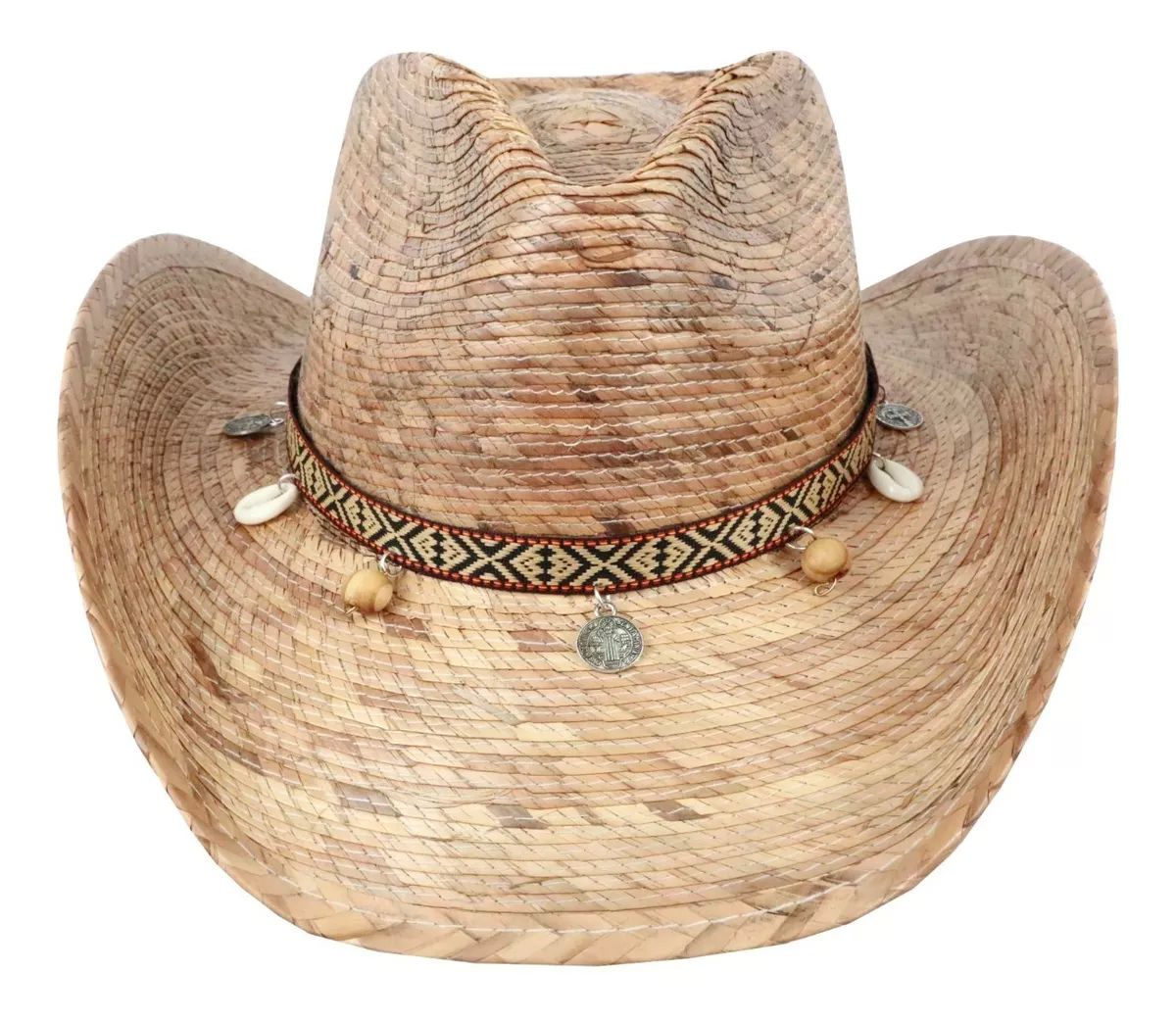 Sombrero Vaquero Trompo de Palma Natural Tipo Sahuayo Para Niños Y Niñas Fresco Y Ligero Quemado 27