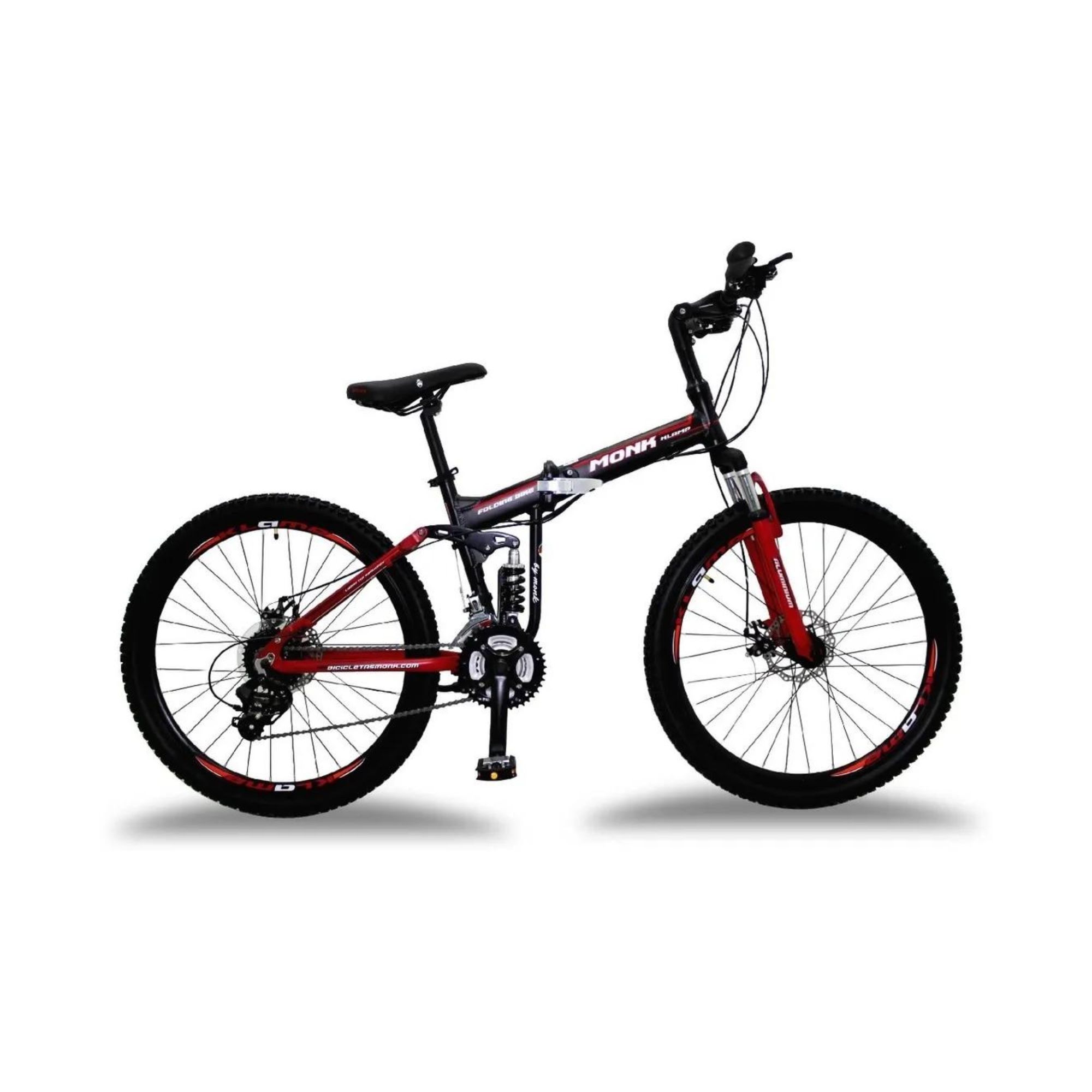 Bicicleta Klamp Monk Plegable De Doble Suspensión Rodada 26 Rojo