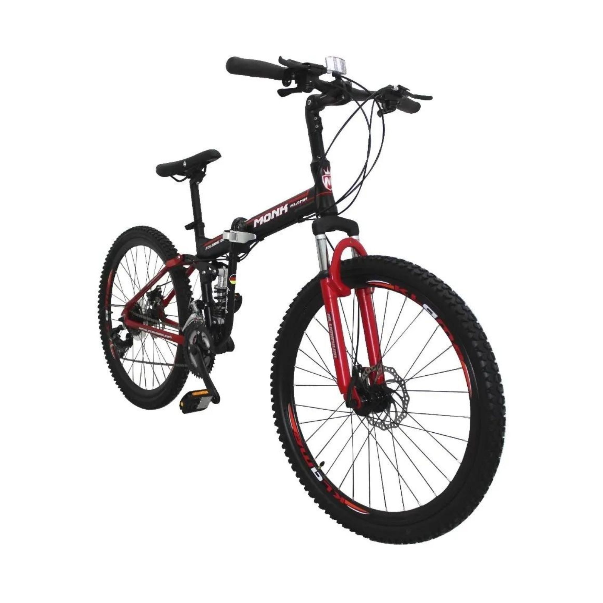 Bicicleta Klamp Monk Plegable De Doble Suspensión Rodada 26 Rojo