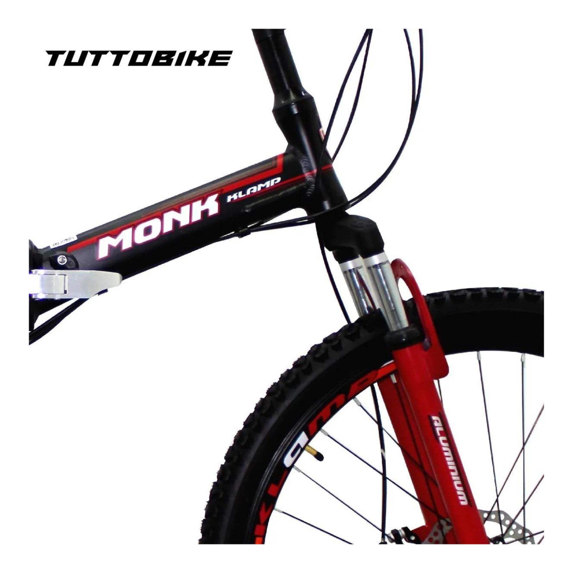 Bicicleta Klamp Monk Plegable De Doble Suspensión Rodada 26 Rojo