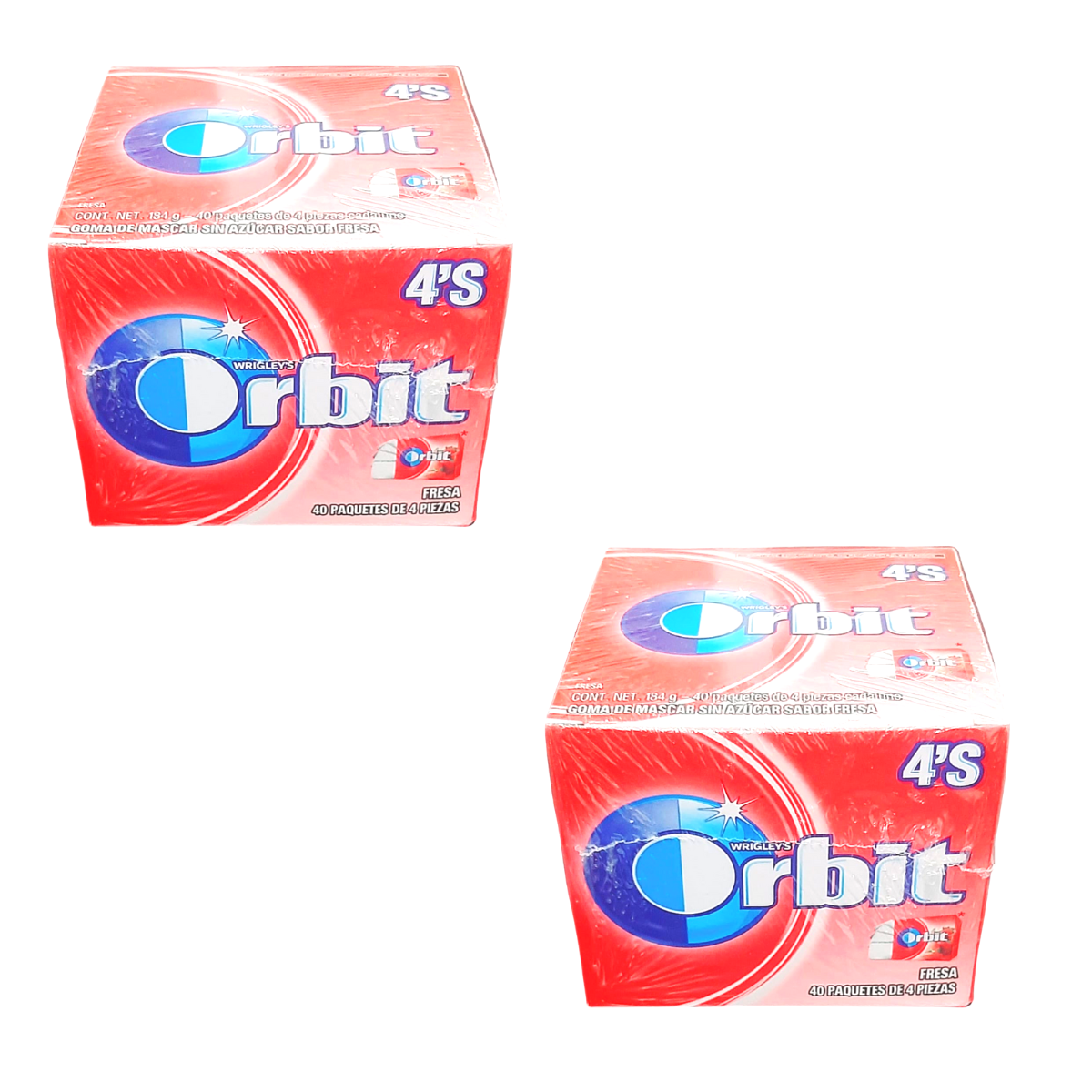 2 Pack - Chicle Orbit Fresa 40 Piezas