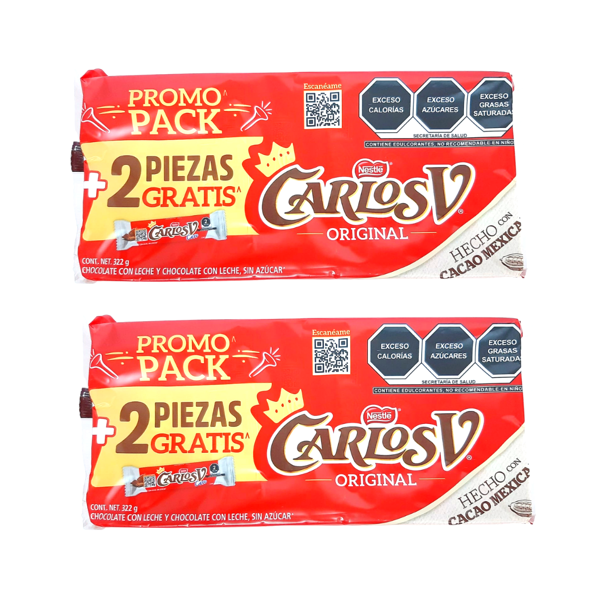 2 Pack - Chocolate Carlos V Suizo 16 Piezas