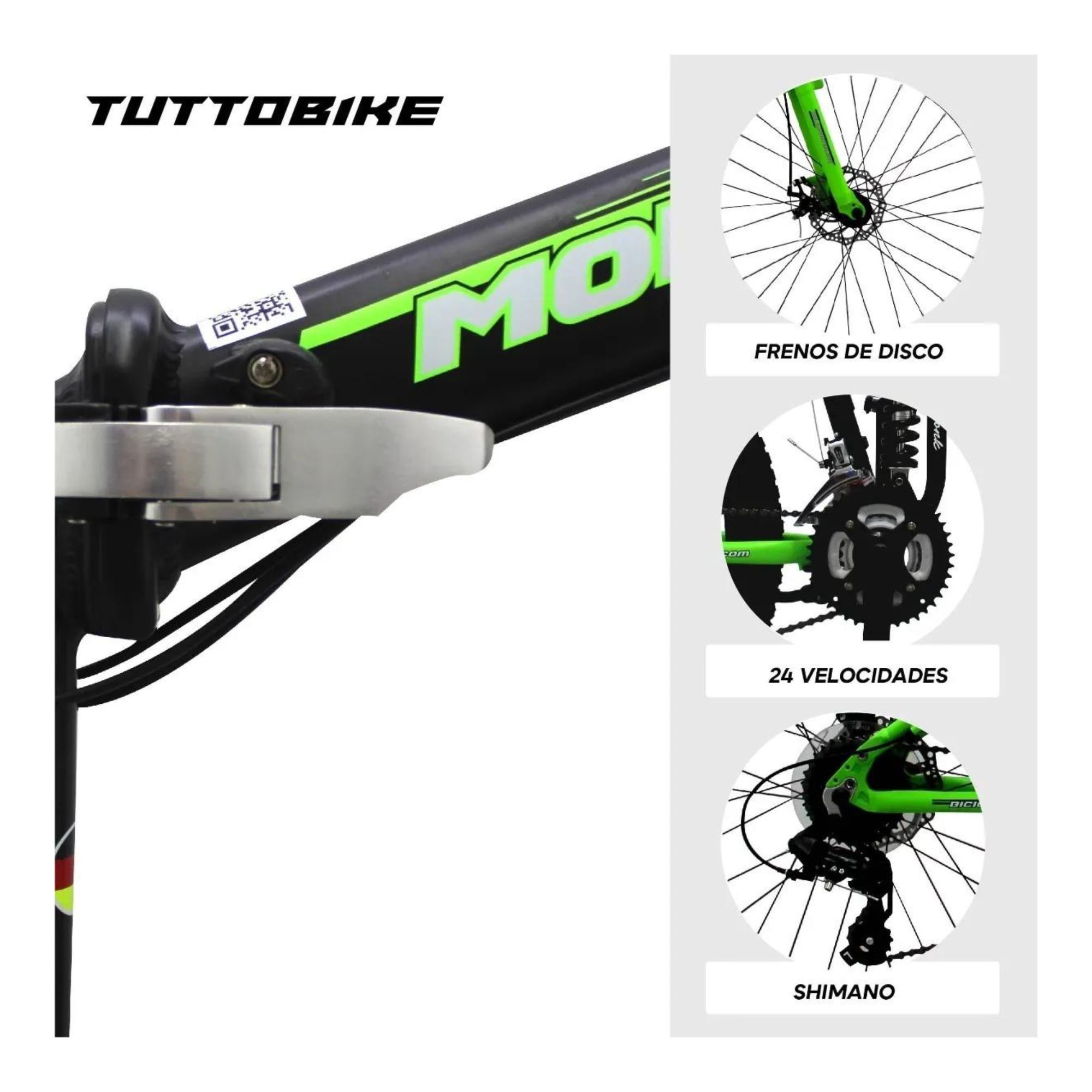 Bicicleta Klamp Monk Plegable De Doble Suspensión Rodada 26 Verde