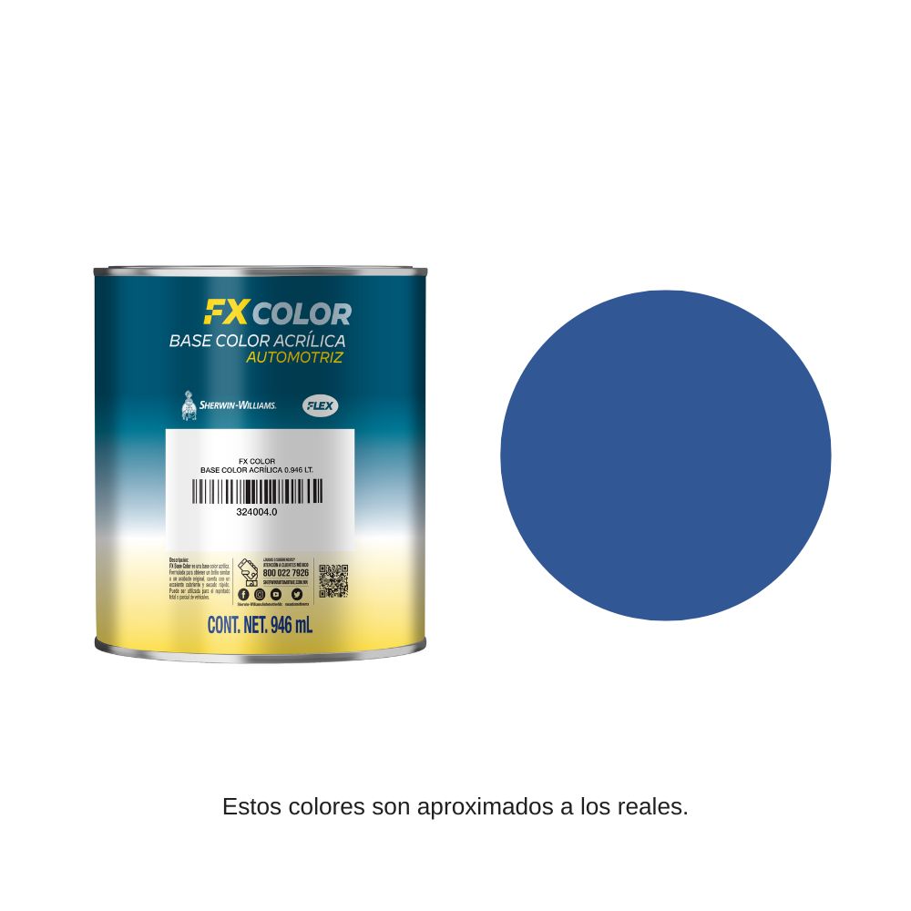 FX Base Color 1 Lt Color Azul Orgánico Tono Verdoso Sherwin Williams 32408010