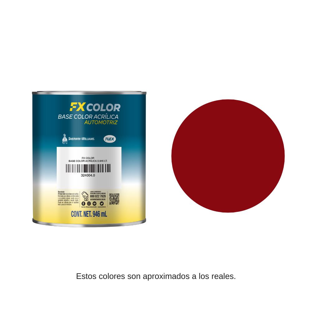 FX Base Color 1 Lt Color Rojo Escarlata Sherwin Williams 32409710