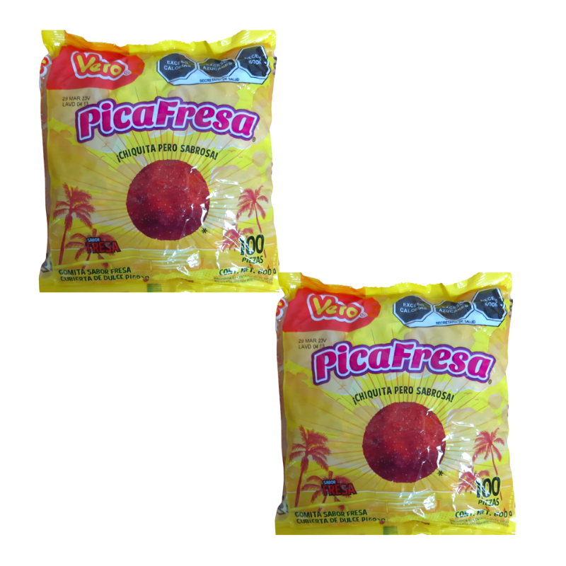 2 Pack - Gomita Pica Fresa 100 Piezas