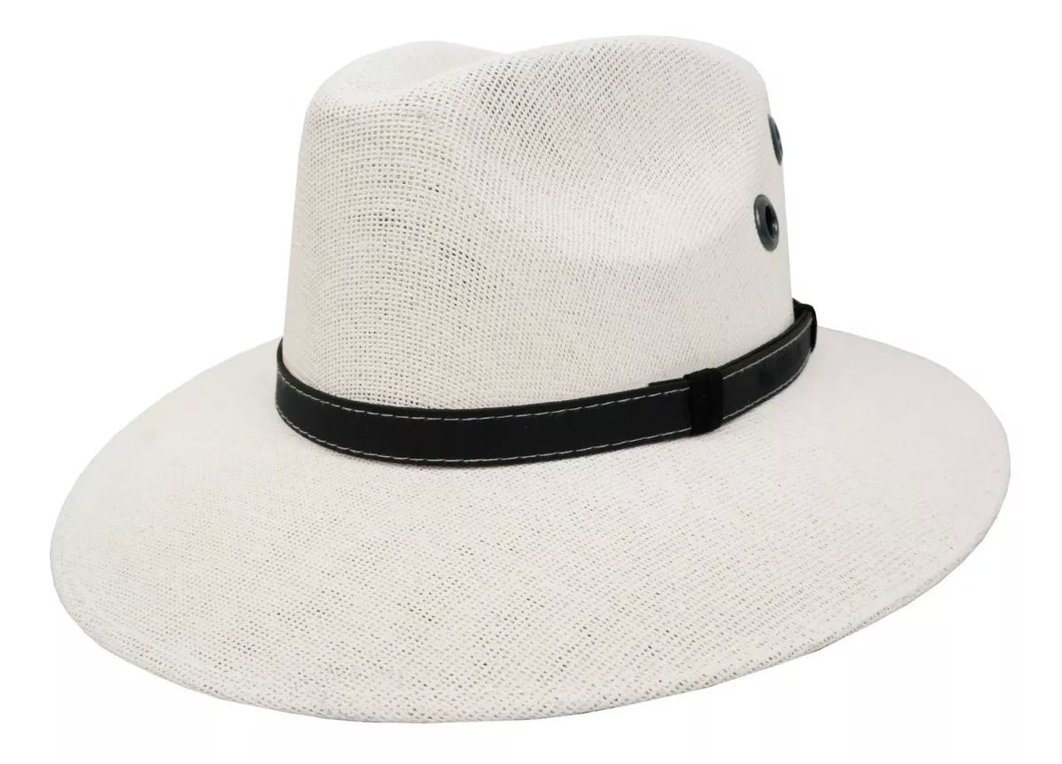 Sombrero Unisex Indiana Yute Ojillo Fresco y Ligero Playa Blanco 216