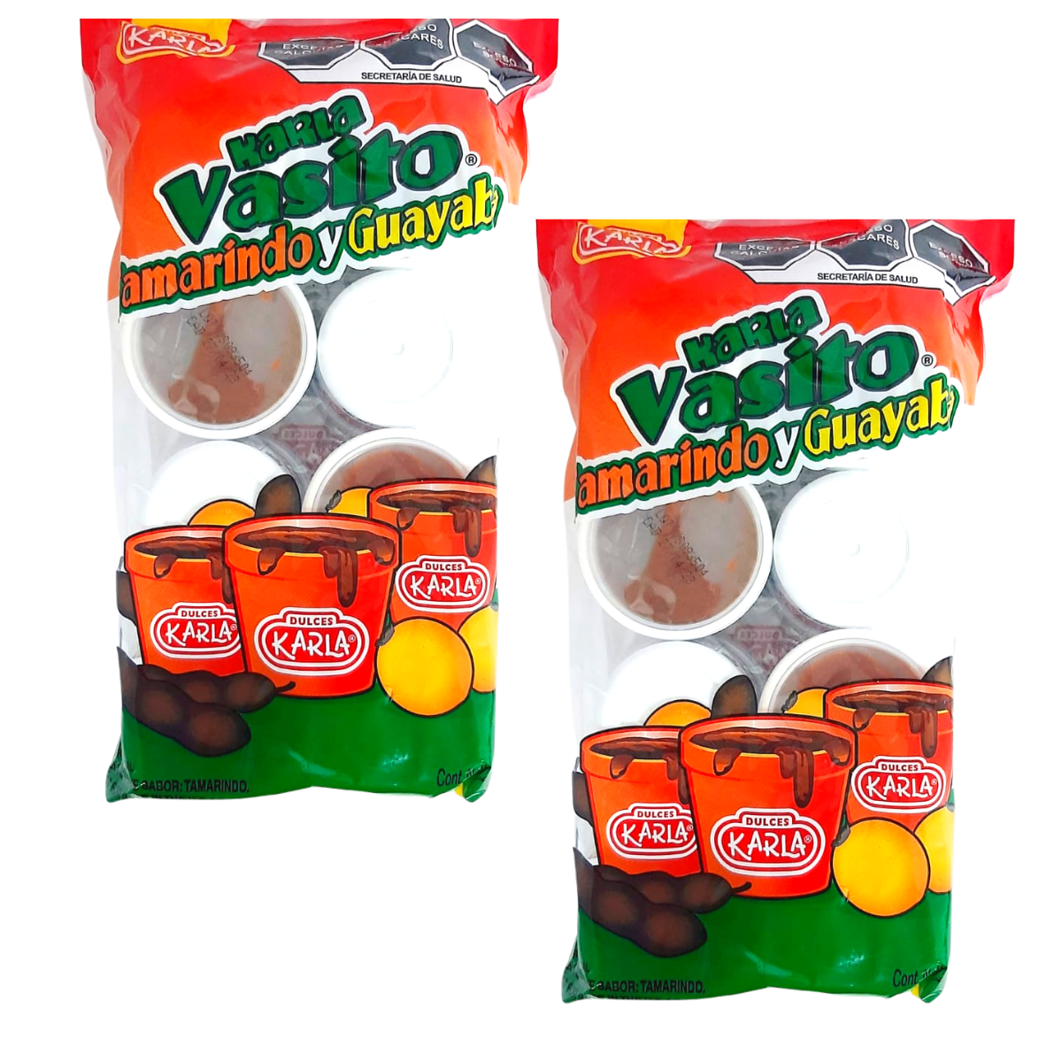 2 Pack - Tamarindo Vaso Karla Grande 8 Piezas