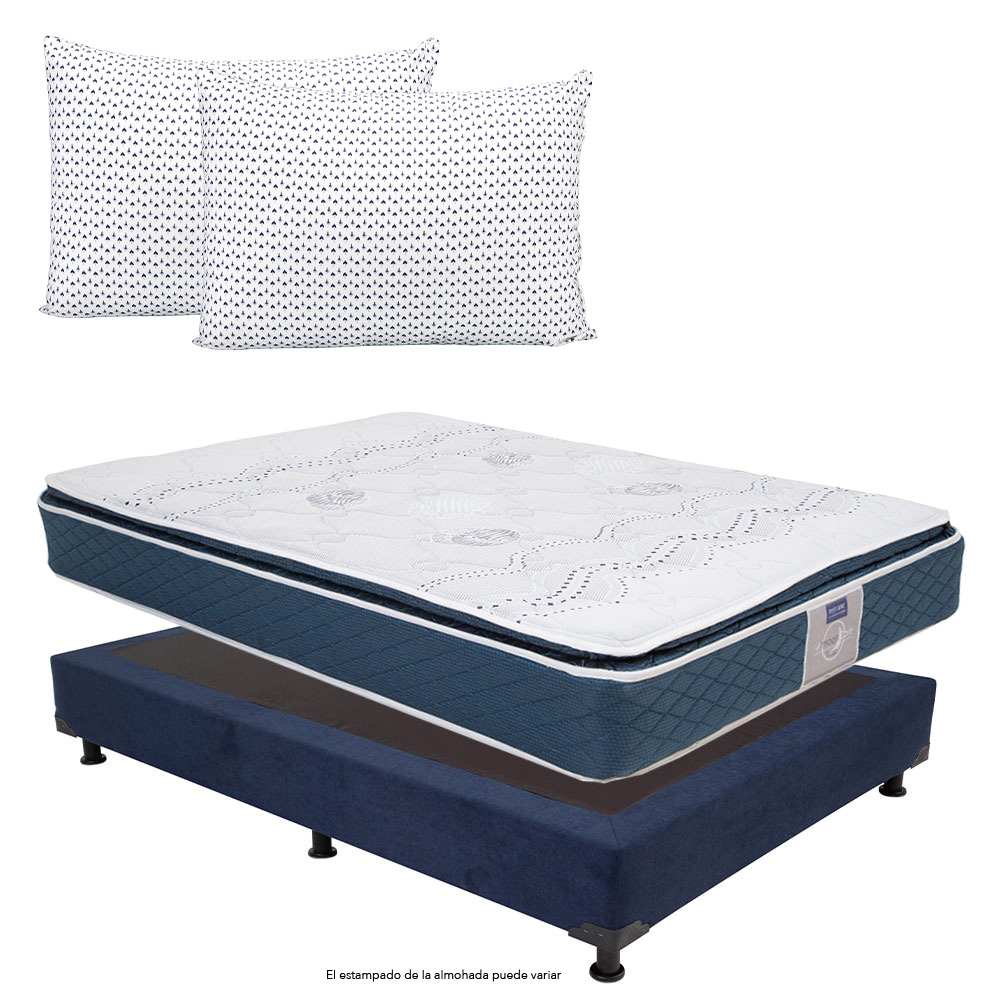Colchón Matrimonial Restonic Trust con Box  y Almohada 2 Pack