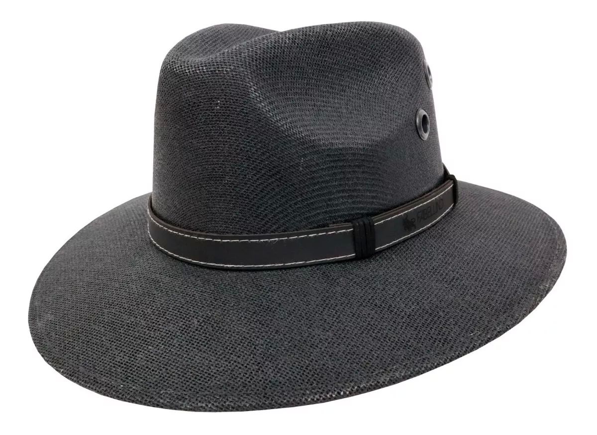 Sombrero Unisex Indiana Yute Ojillo Fresco y Ligero Playa Negro 216