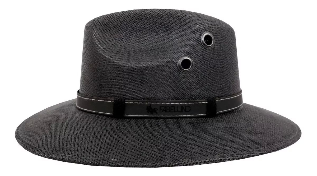 Sombrero Unisex Indiana Yute Ojillo Fresco y Ligero Playa Negro 216