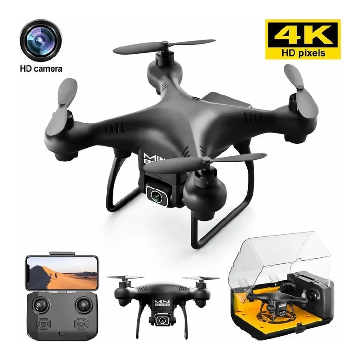 Mini Dron Camara 4k,con Cámara Gran Angular Mini Drone Quadcopter