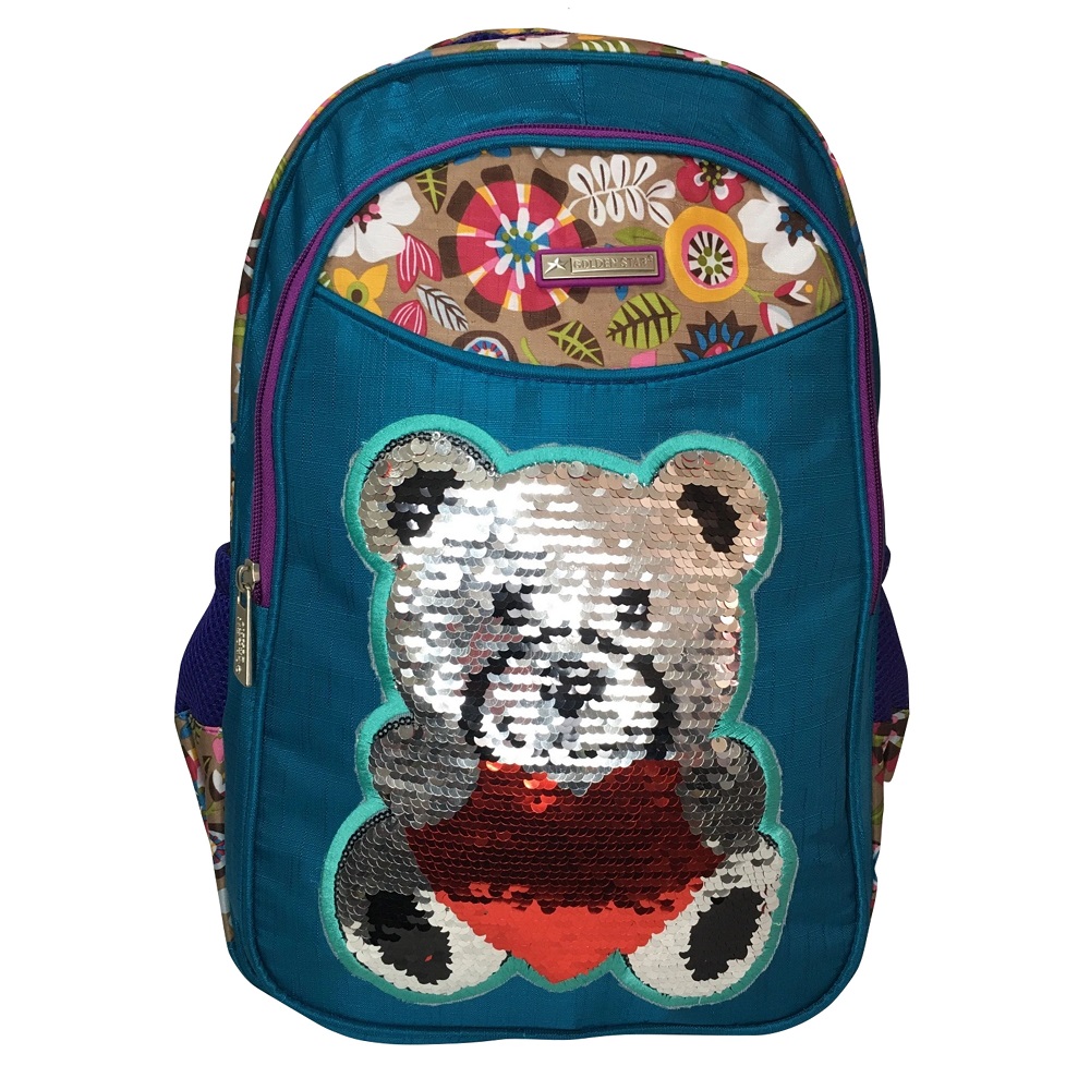 Mochila Primaria Golden Star Lentejuelas 