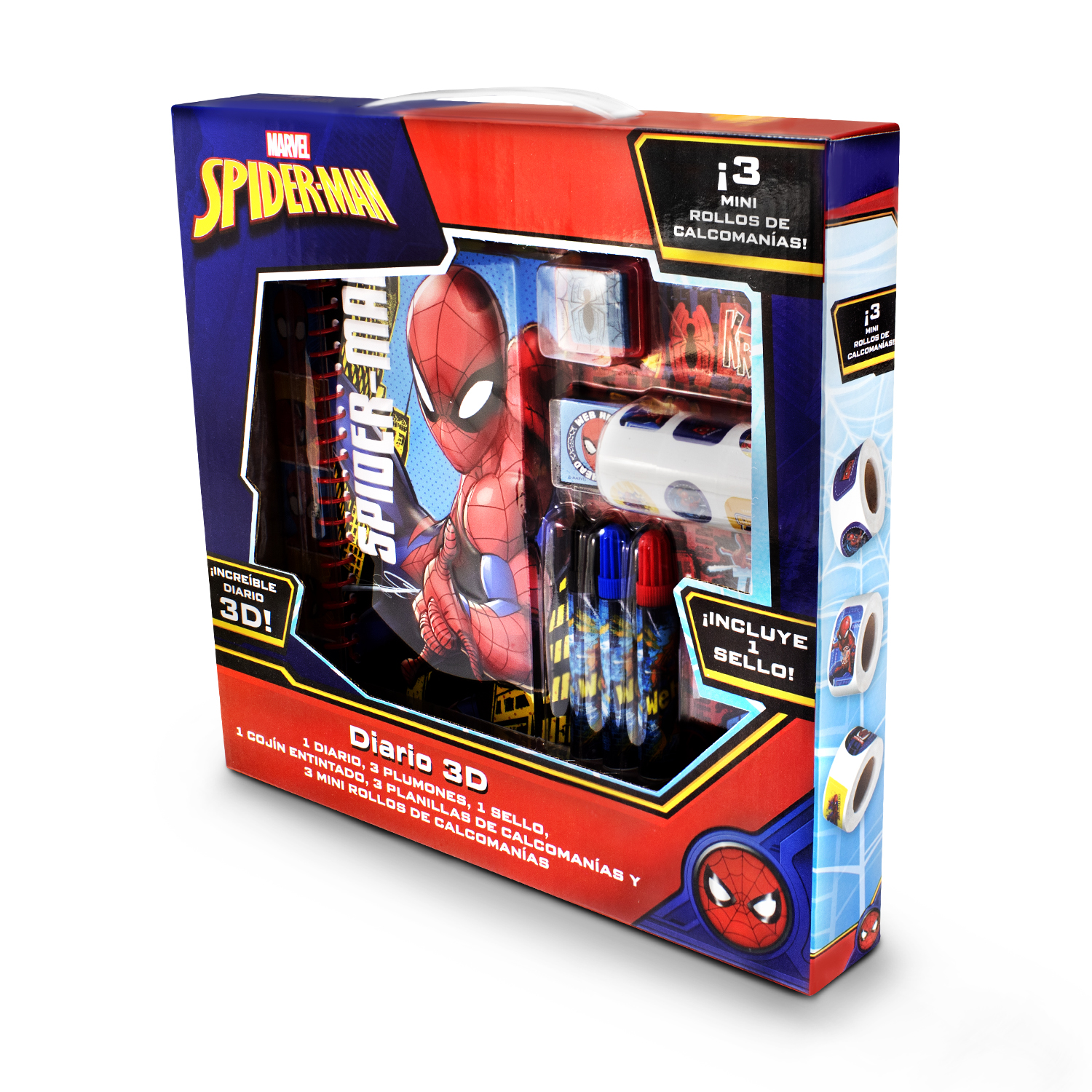 Diario 3D de Spiderman Marvel para niños librera para dibujar