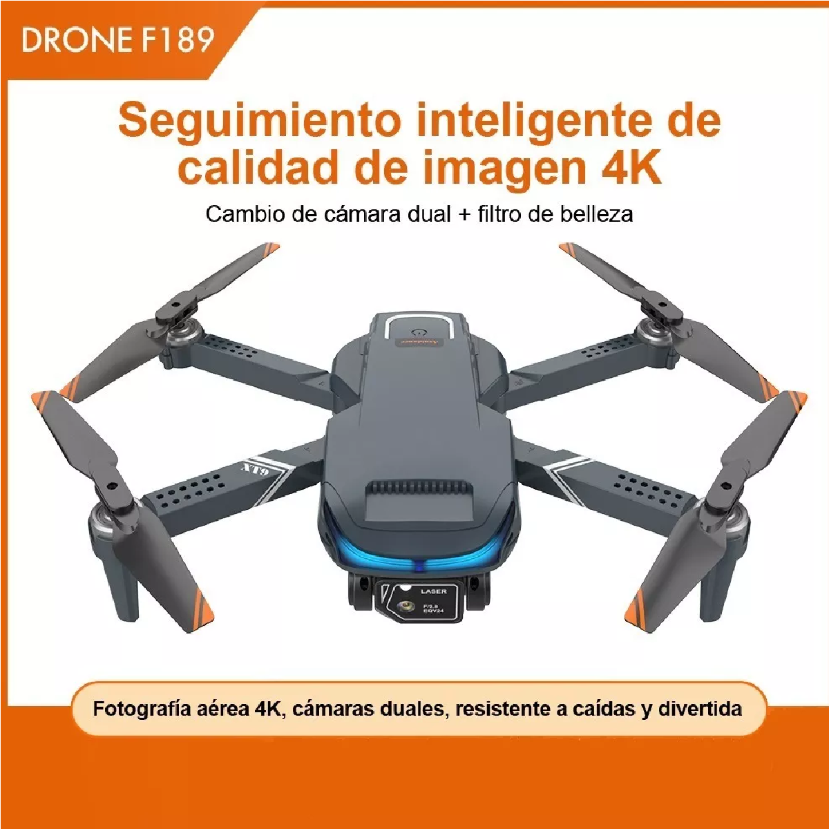 Mini Drone Rc Con Cámara 4k Hd Quadcopter + 2 Batería. Azul
