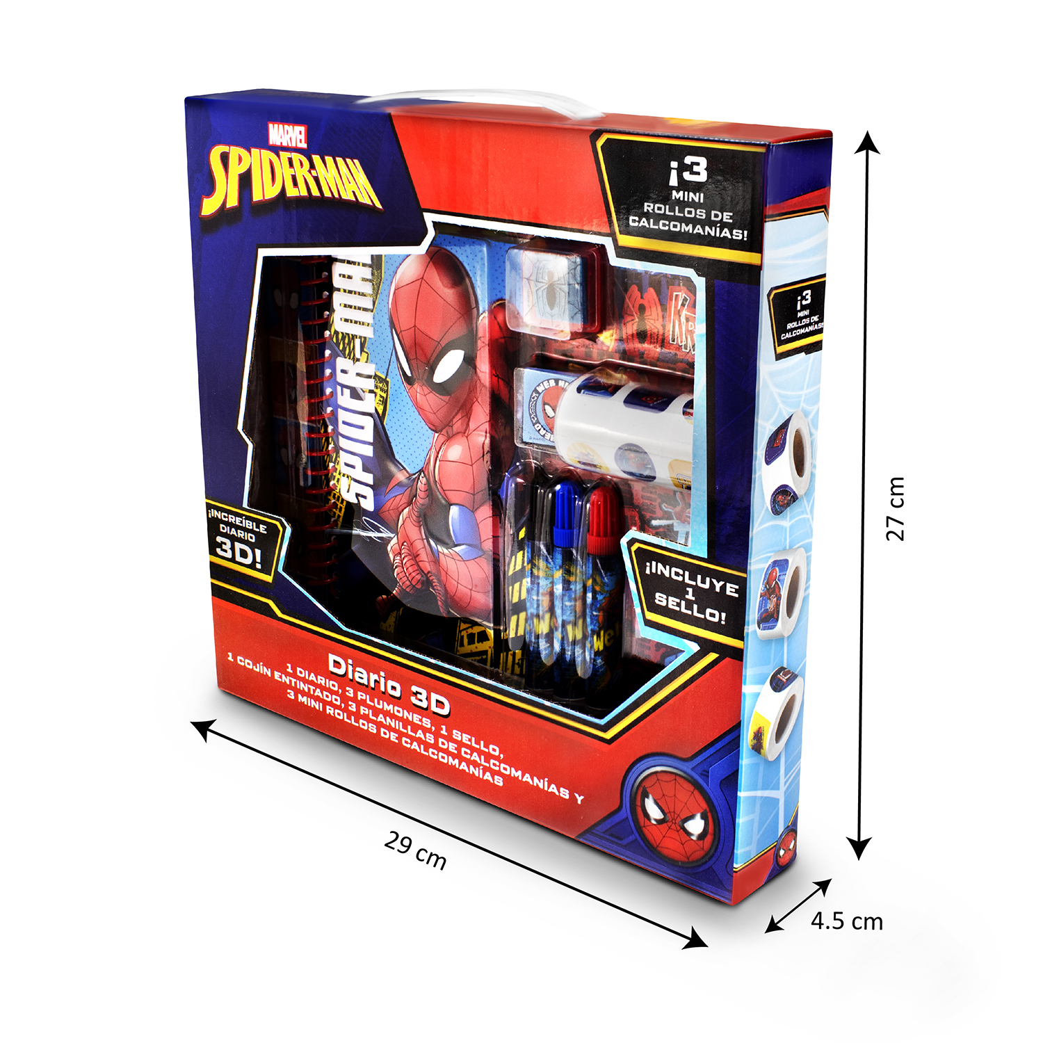 Diario 3D de Spiderman Marvel para niños librera para dibujar