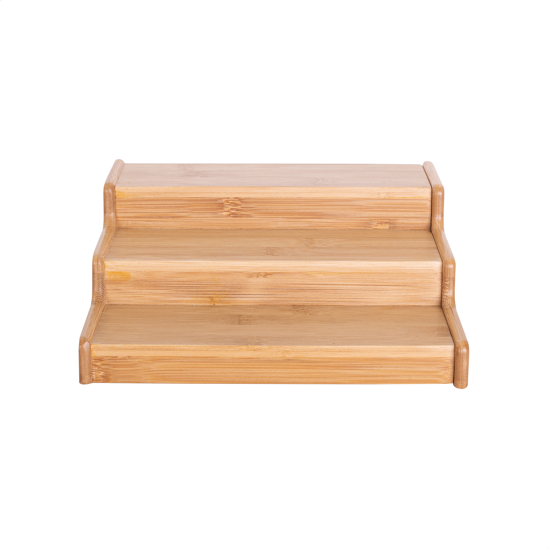 Estante organizador de alacena con 3 niveles de bambú extensible escalonado Tutti