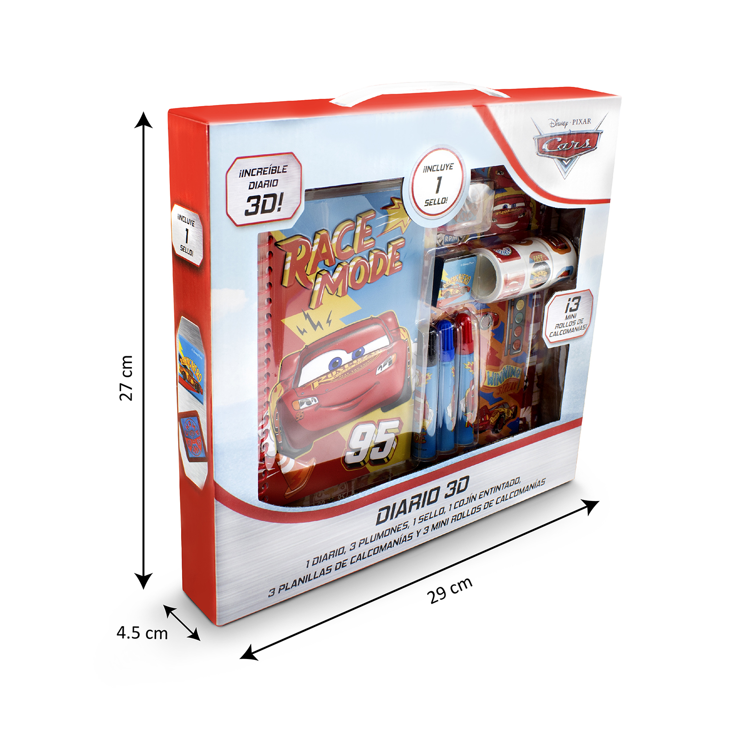 Diario 3D Cars Disney para niños colorear