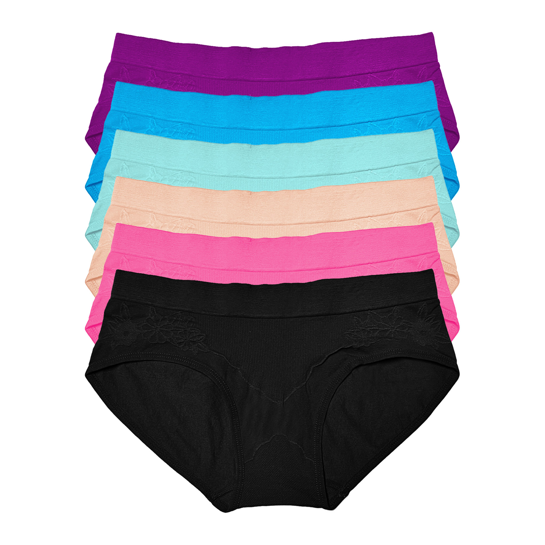6 Pantaletas Corte Frances Pack con 6 Diferentes Colores