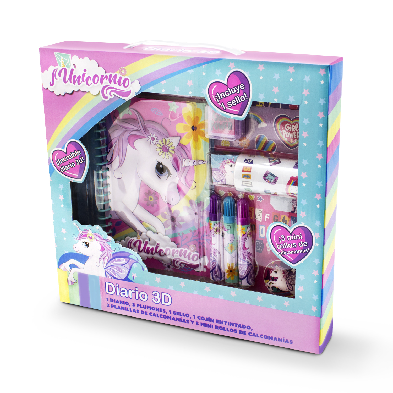 Diario 3D de Unicornio para niñas libreta para dibujar