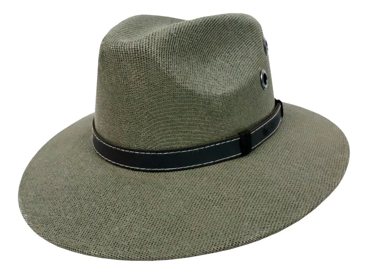 Sombrero Unisex Indiana Yute Ojillo Hombre Mujer Fresco y Ligero Playa Verde 216