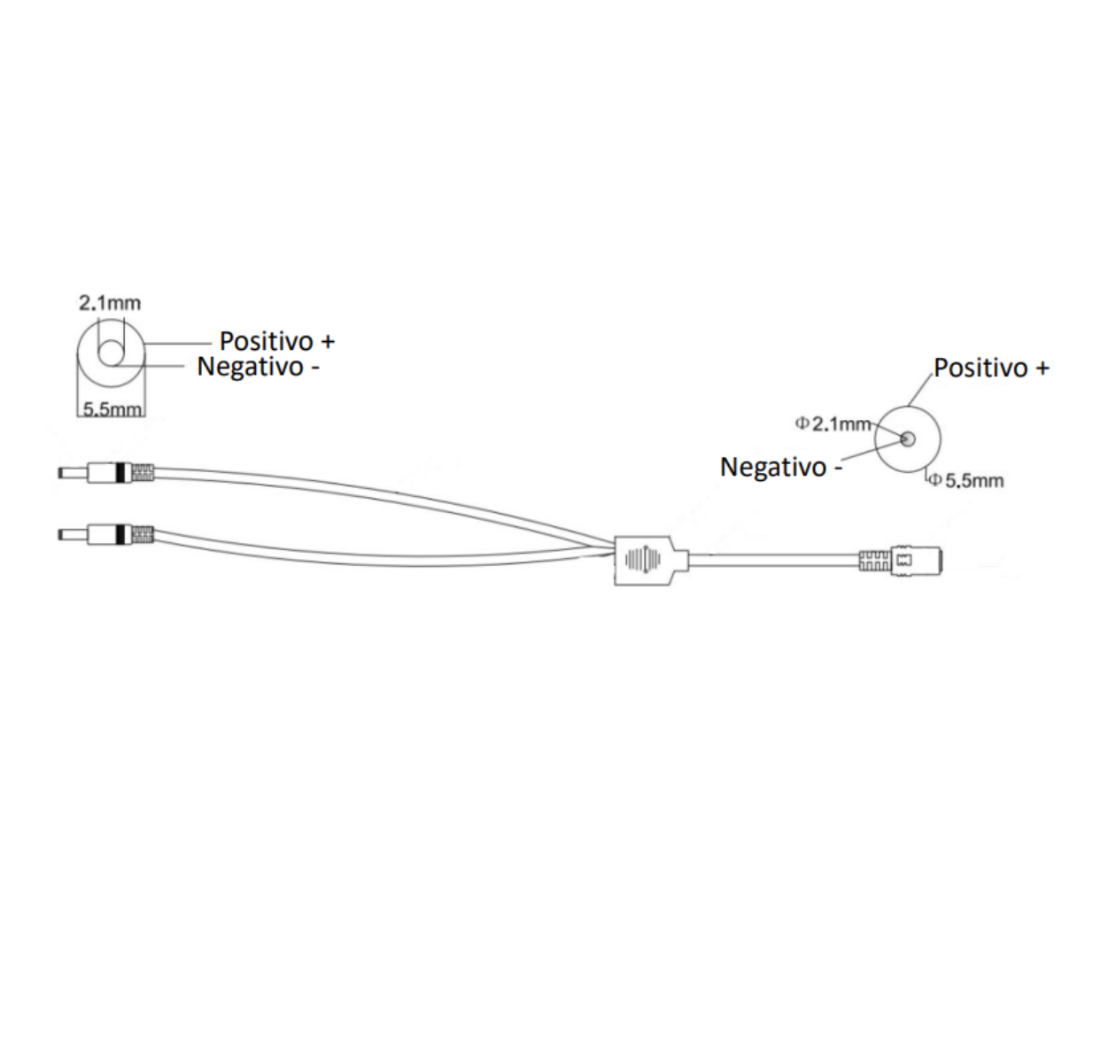Distribuidor Tipo Pulpo de 1 a 6 canales ideal para alimentación de cámaras de CCTV ENS-DC16 
