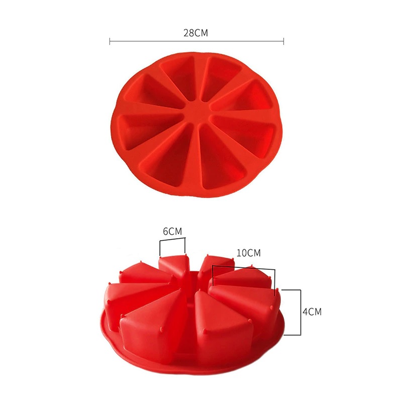 Molde De Silicón Antiadherente Para 8 Rebanadas De Pastel