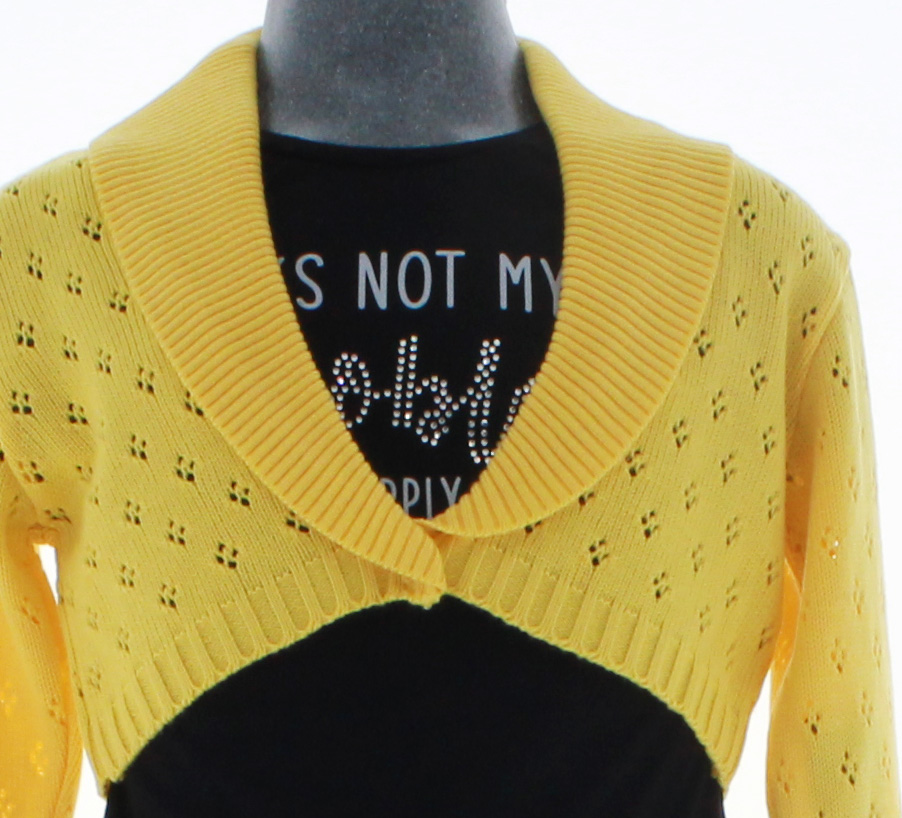 Sueter Niña Bolero Amarillo Tejido 3139 6 a 16 Años.