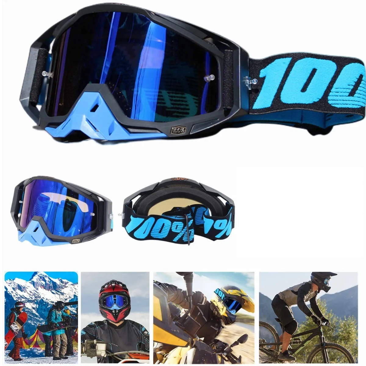 Googles Motocross Gafas Mtb Motociclista Azules