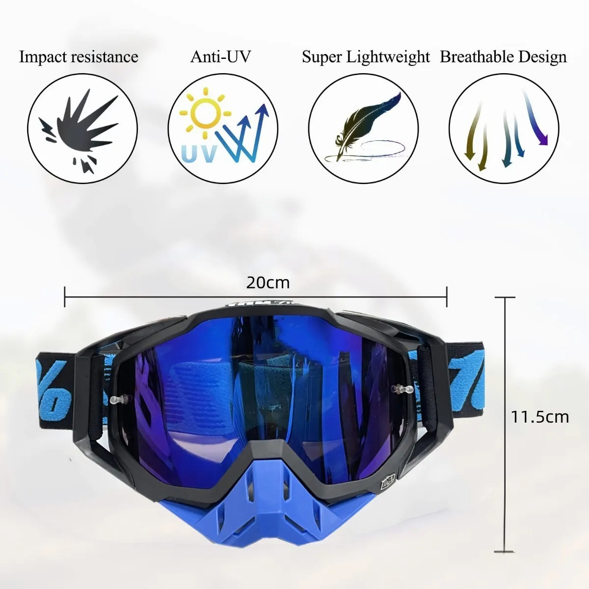 Googles Motocross Gafas Mtb Motociclista Azules