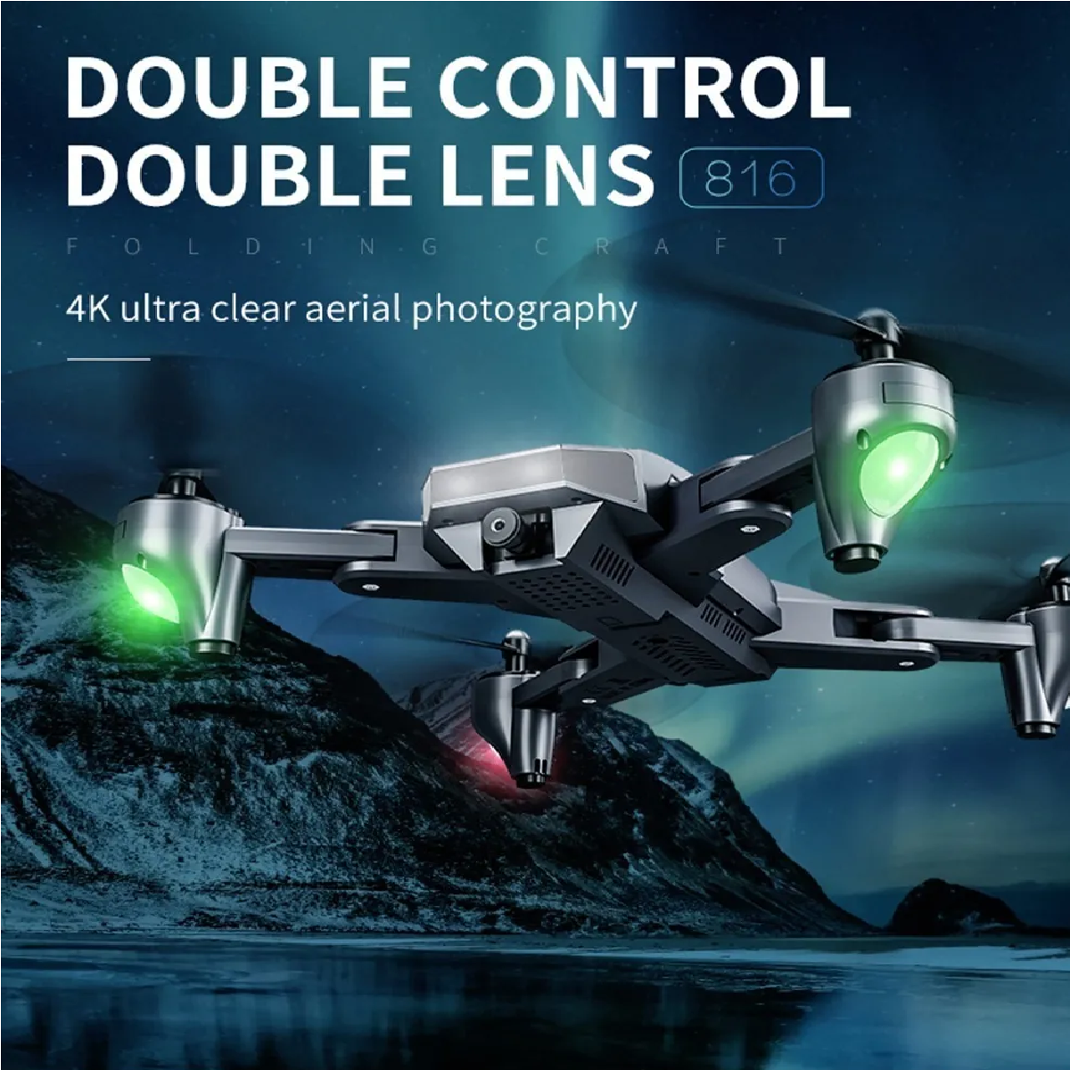 Dron Cuadricóptero 4k A Control Remoto C/cámara Y Accesorios