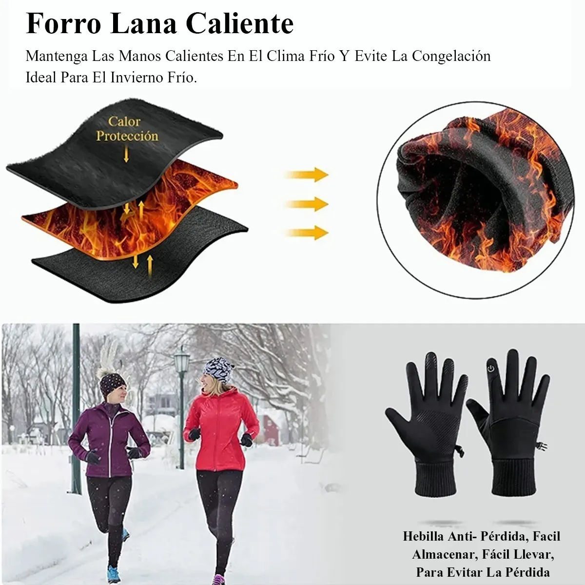 Guantes De Moto Impermeables Fríos Touch Para Sports M