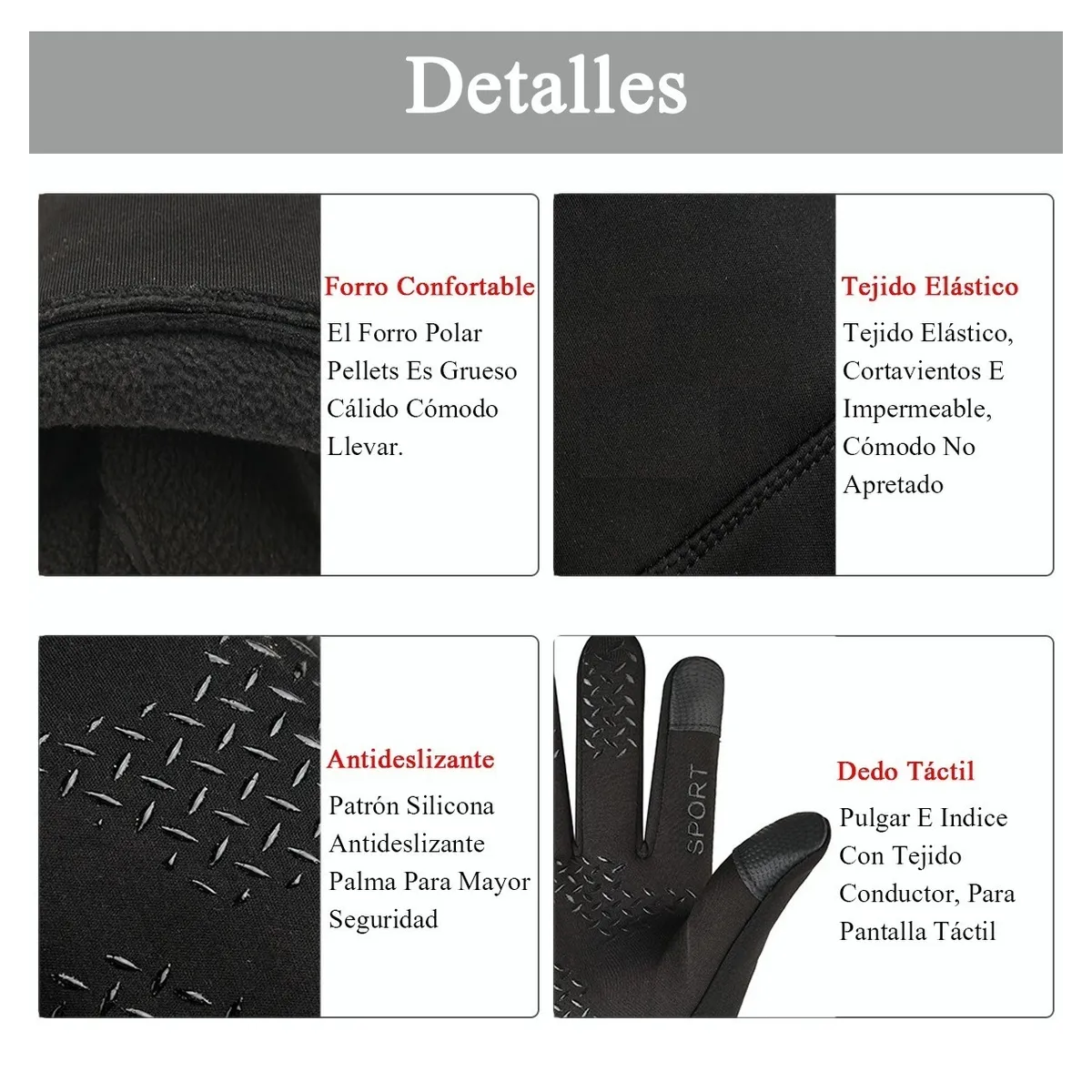 Guantes De Moto Impermeables Fríos Touch Para Sports XL